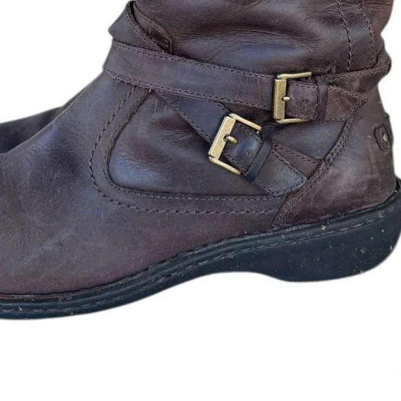 UGG 1005450 Rosen Brown Tall Women'sShearling Riding Harness Boots